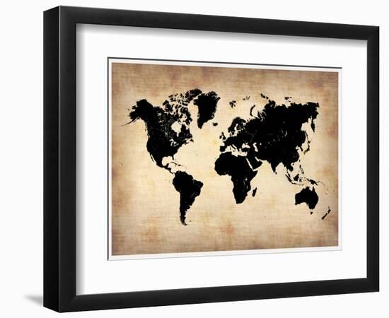 Vintage World Map-NaxArt-Framed Art Print