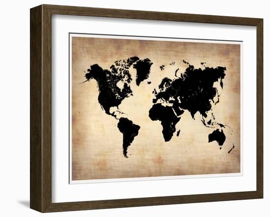 Vintage World Map-NaxArt-Framed Art Print