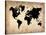 Vintage World Map-NaxArt-Stretched Canvas