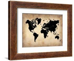 Vintage World Map-NaxArt-Framed Art Print