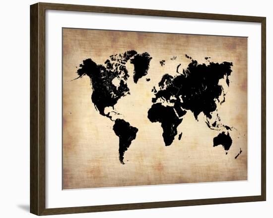 Vintage World Map-NaxArt-Framed Art Print