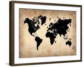 Vintage World Map-NaxArt-Framed Art Print