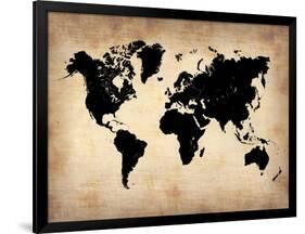 Vintage World Map-NaxArt-Framed Art Print