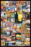 Vintage World Travel Ads Collage-null-Lamina Framed Poster