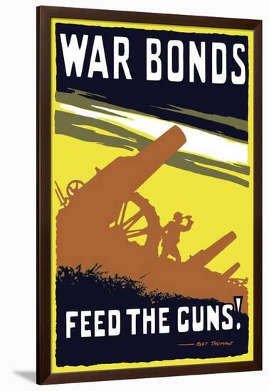 Vintage World War I Poster Featuring Soldiers Operating an Artillery Gun-Stocktrek Images-Framed Art Print