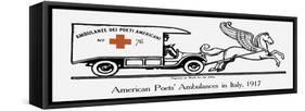 Vintage World War I Poster of an Ambulance Being Pulled by Pegasus-Stocktrek Images-Framed Stretched Canvas