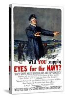 Vintage World War I Propaganda Poster Featuring a Blindfolded Ship Captain-null-Stretched Canvas