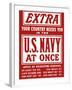 Vintage World War II Poster Is a Plea For Navy Recruits-Stocktrek Images-Framed Photographic Print