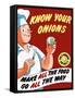 Vintage World War II Poster of a Chef Holding An Onion with a Tear in His Eye-Stocktrek Images-Framed Stretched Canvas