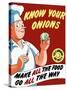 Vintage World War II Poster of a Chef Holding An Onion with a Tear in His Eye-Stocktrek Images-Stretched Canvas