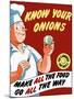 Vintage World War II Poster of a Chef Holding An Onion with a Tear in His Eye-Stocktrek Images-Mounted Photographic Print