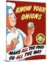 Vintage World War II Poster of a Chef Holding An Onion with a Tear in His Eye-Stocktrek Images-Mounted Photographic Print