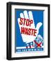 Vintage World War II Poster of a Hand Making a Stop Sign-null-Framed Art Print