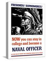 Vintage World War II Poster of a U.S. Naval Officer Holding Binoculars-Stocktrek Images-Stretched Canvas