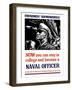 Vintage World War II Poster of a U.S. Naval Officer Holding Binoculars-Stocktrek Images-Framed Photographic Print