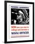 Vintage World War II Poster of a U.S. Naval Officer Holding Binoculars-Stocktrek Images-Framed Photographic Print