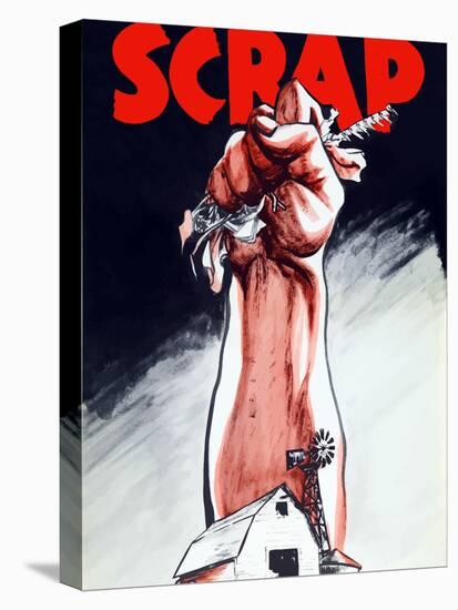 Vintage World War II Poster of An Arm Emerging from a Farm Holding Scrap Metal-Stocktrek Images-Stretched Canvas