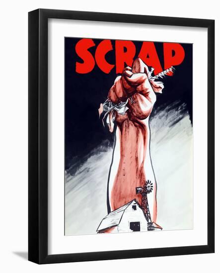 Vintage World War II Poster of An Arm Emerging from a Farm Holding Scrap Metal-Stocktrek Images-Framed Photographic Print