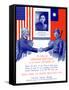 Vintage World War II Poster of Uncle Sam Shaking Hands with a Chinese Soldier-Stocktrek Images-Framed Stretched Canvas