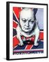 Vintage World War II Poster of Winston Churchill As a Bulldog And the British Flag-Stocktrek Images-Framed Premium Photographic Print