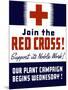 Vintage World War II Propaganda Poster Featuring a Red Cross-null-Mounted Art Print