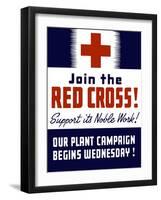 Vintage World War II Propaganda Poster Featuring a Red Cross-null-Framed Art Print
