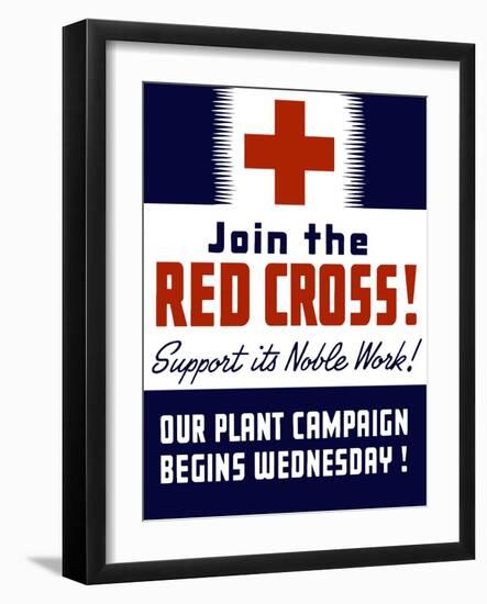 Vintage World War II Propaganda Poster Featuring a Red Cross-null-Framed Art Print