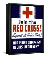 Vintage World War II Propaganda Poster Featuring a Red Cross-null-Framed Stretched Canvas