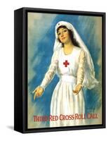 Vintage World War One Poster of a Red Cross Nurse Holding Open Her Arms-Stocktrek Images-Framed Stretched Canvas