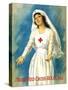 Vintage World War One Poster of a Red Cross Nurse Holding Open Her Arms-Stocktrek Images-Stretched Canvas