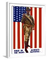 Vintage World War One Poster of a US Marine Holding His Sidearm-Stocktrek Images-Framed Premium Photographic Print