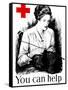 Vintage World War One Poster of a Young Woman Knitting-Stocktrek Images-Framed Stretched Canvas