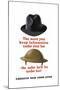 Vintage World Ware II Poster Featuring a Fedora and an Army Helmet-Stocktrek Images-Mounted Art Print