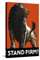 Vintage World Ware II Poster Featuring a Male Lion-Stocktrek Images-Stretched Canvas