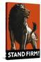 Vintage World Ware II Poster Featuring a Male Lion-Stocktrek Images-Stretched Canvas