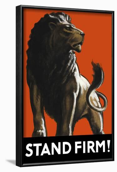 Vintage World Ware II Poster Featuring a Male Lion-Stocktrek Images-Framed Art Print