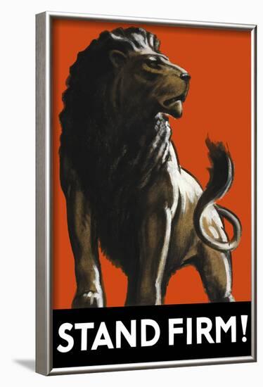 Vintage World Ware II Poster Featuring a Male Lion-Stocktrek Images-Framed Art Print