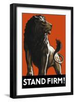 Vintage World Ware II Poster Featuring a Male Lion-Stocktrek Images-Framed Art Print