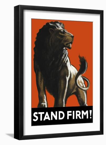 Vintage World Ware II Poster Featuring a Male Lion-Stocktrek Images-Framed Art Print