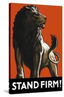 Vintage World Ware II Poster Featuring a Male Lion-Stocktrek Images-Stretched Canvas