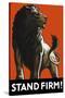 Vintage World Ware II Poster Featuring a Male Lion-Stocktrek Images-Stretched Canvas