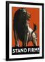 Vintage World Ware II Poster Featuring a Male Lion-Stocktrek Images-Framed Art Print