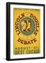 Vintage WPA poster advertising a reenactment of the Lincoln-Douglas debate.-Vernon Lewis Gallery-Framed Art Print