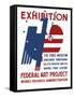 Vintage Wpa Poster Features a Red, White, and Blue Eagle-Stocktrek Images-Framed Stretched Canvas