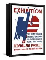 Vintage Wpa Poster Features a Red, White, and Blue Eagle-Stocktrek Images-Framed Stretched Canvas