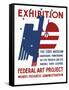 Vintage Wpa Poster Features a Red, White, and Blue Eagle-Stocktrek Images-Framed Stretched Canvas