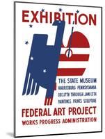 Vintage Wpa Poster Features a Red, White, and Blue Eagle-Stocktrek Images-Mounted Art Print