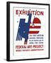 Vintage Wpa Poster Features a Red, White, and Blue Eagle-Stocktrek Images-Framed Art Print