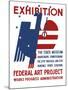 Vintage Wpa Poster Features a Red, White, and Blue Eagle-Stocktrek Images-Mounted Art Print