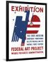 Vintage Wpa Poster Features a Red, White, and Blue Eagle-Stocktrek Images-Framed Art Print